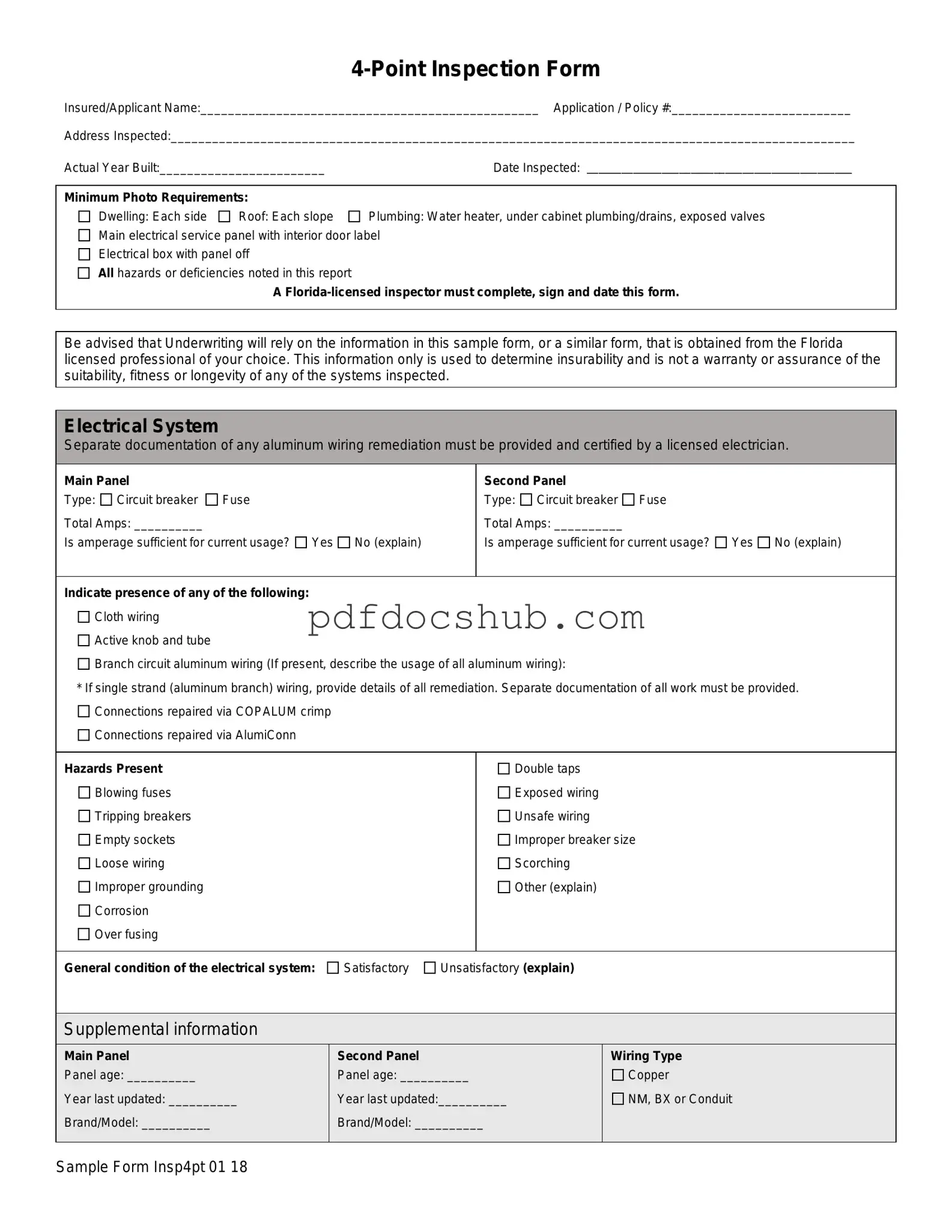 4 Point Inspection Template