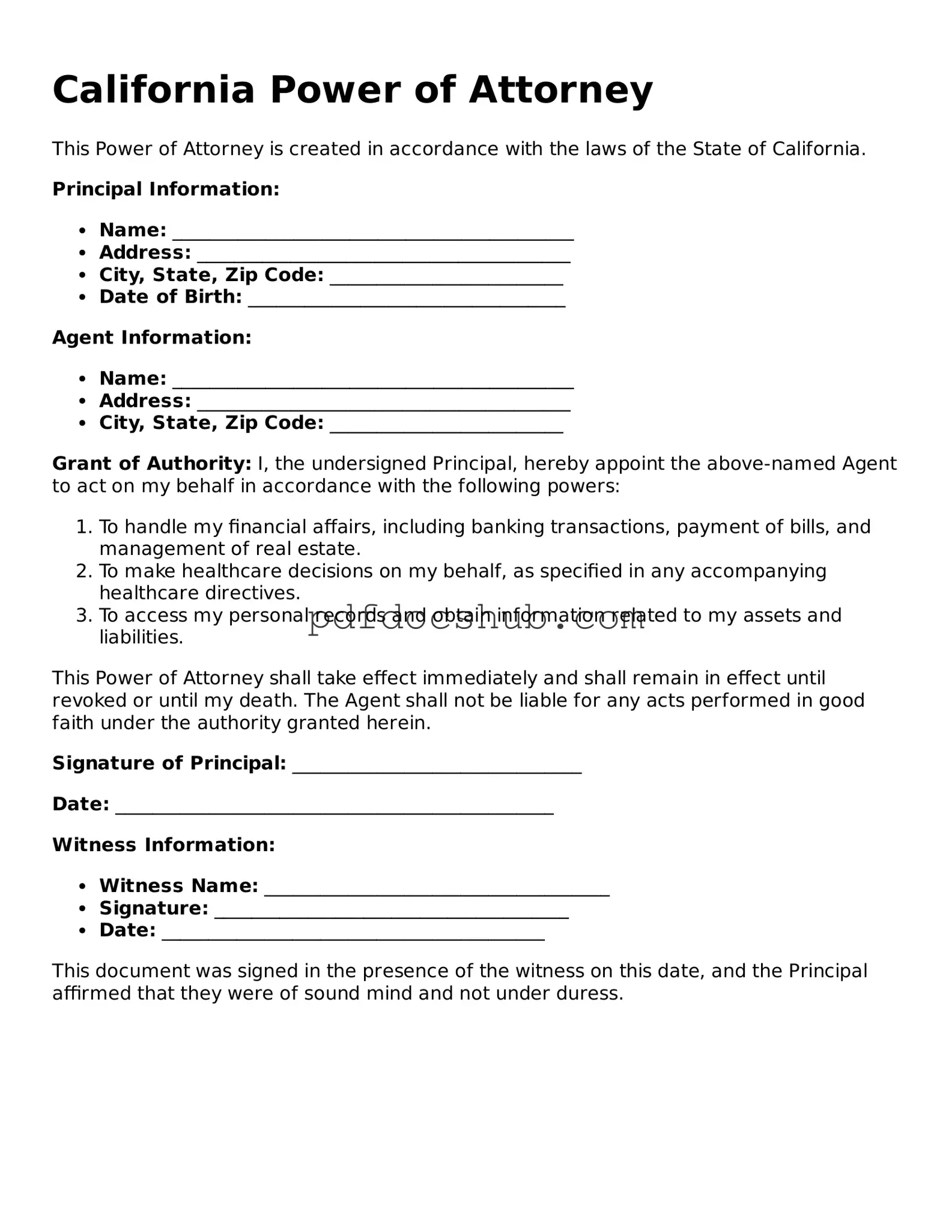 Attorney-Approved California Power of Attorney Form