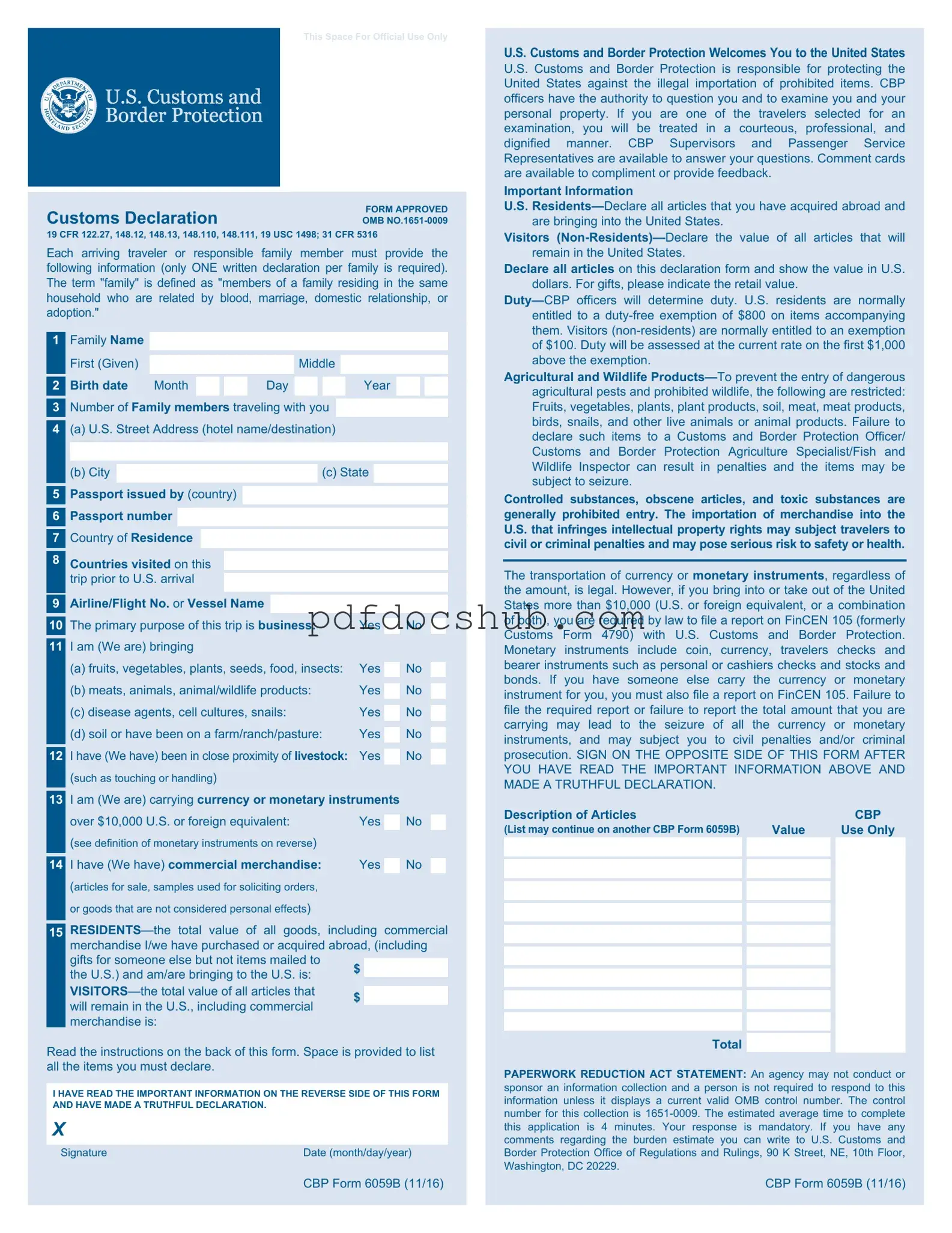 CBP 6059B Template