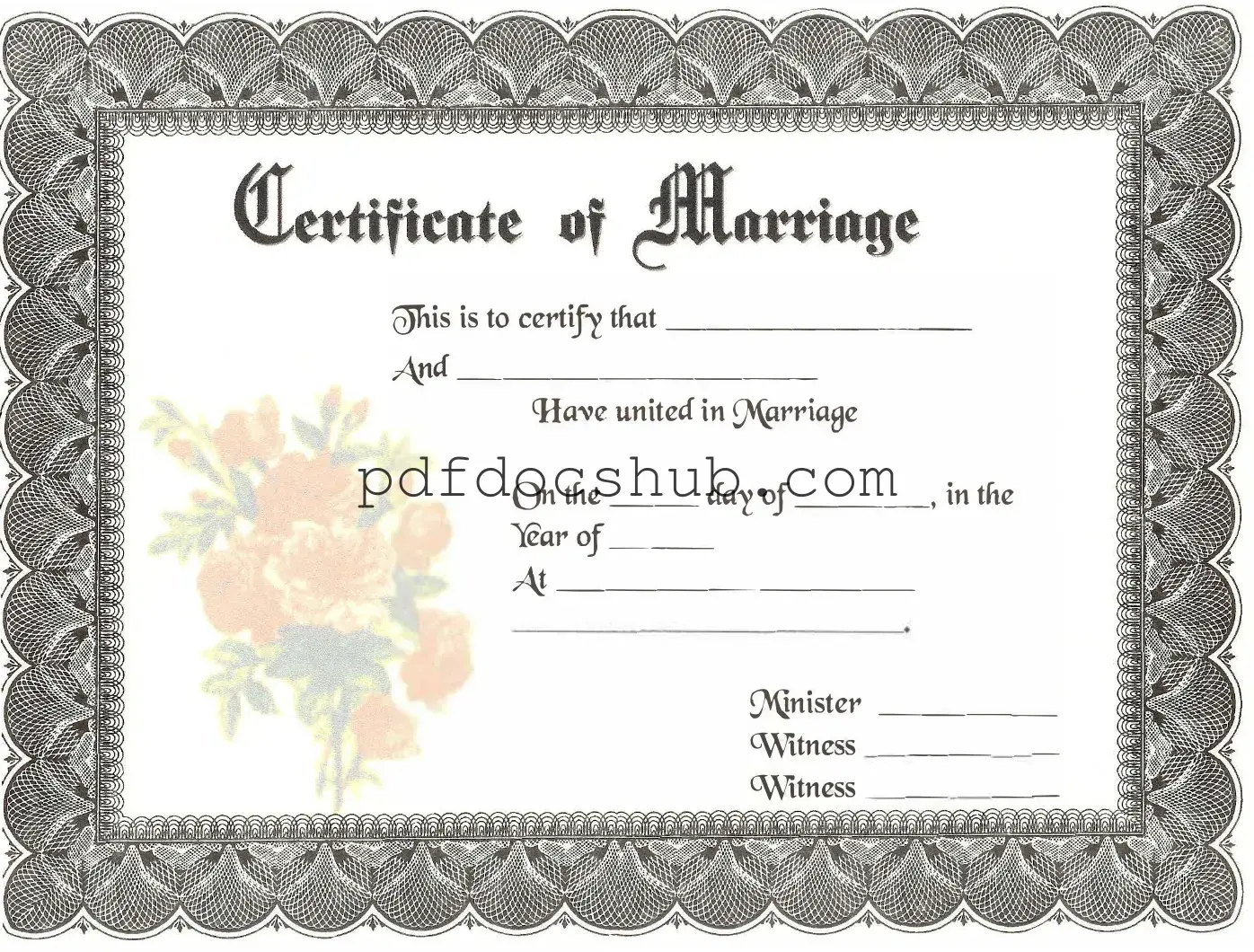 Marriage Certificate Template