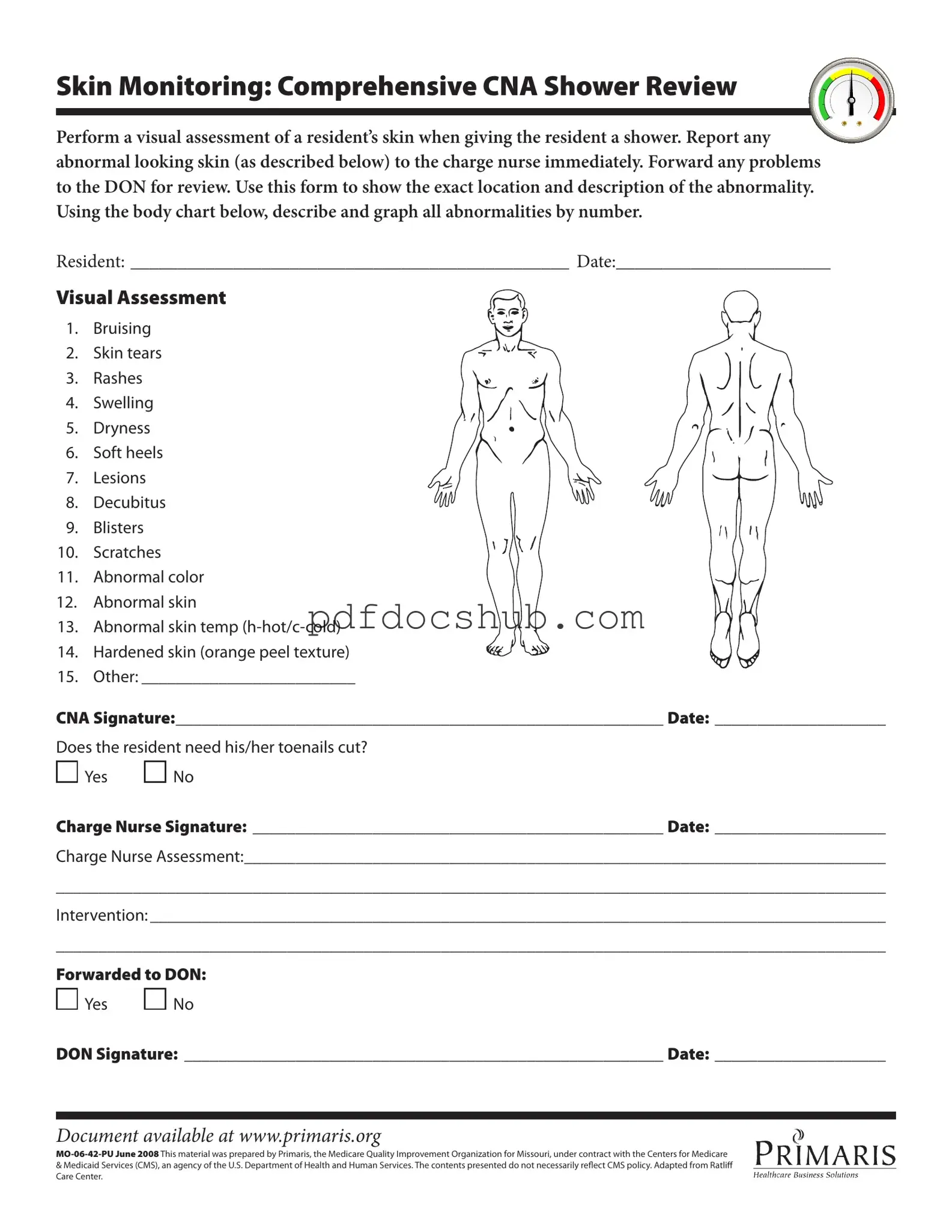 Cna Shower Sheets Template