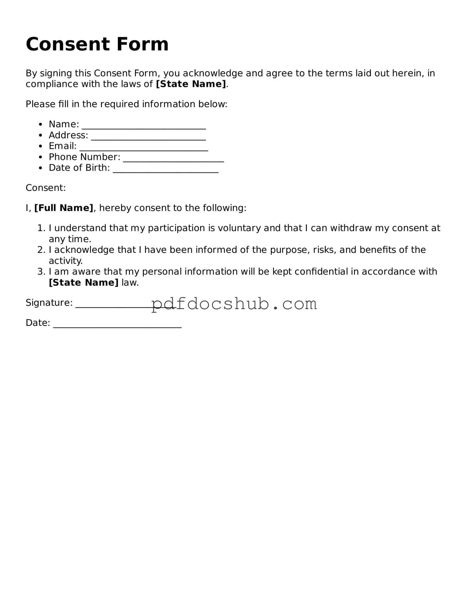 Legal Consent Template
