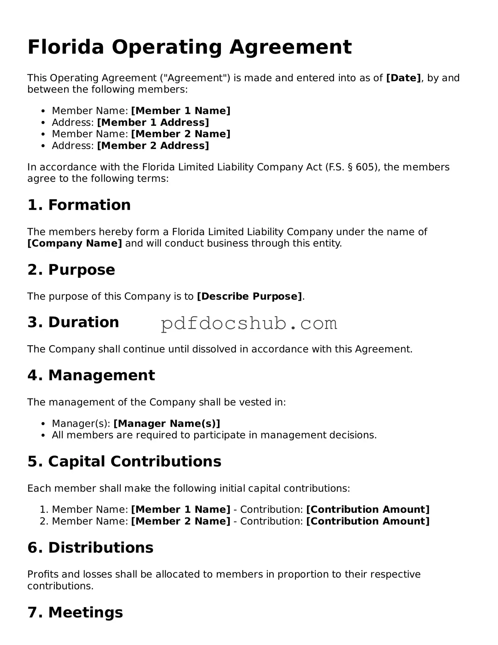 Attorney-Approved Florida Operating Agreement Form