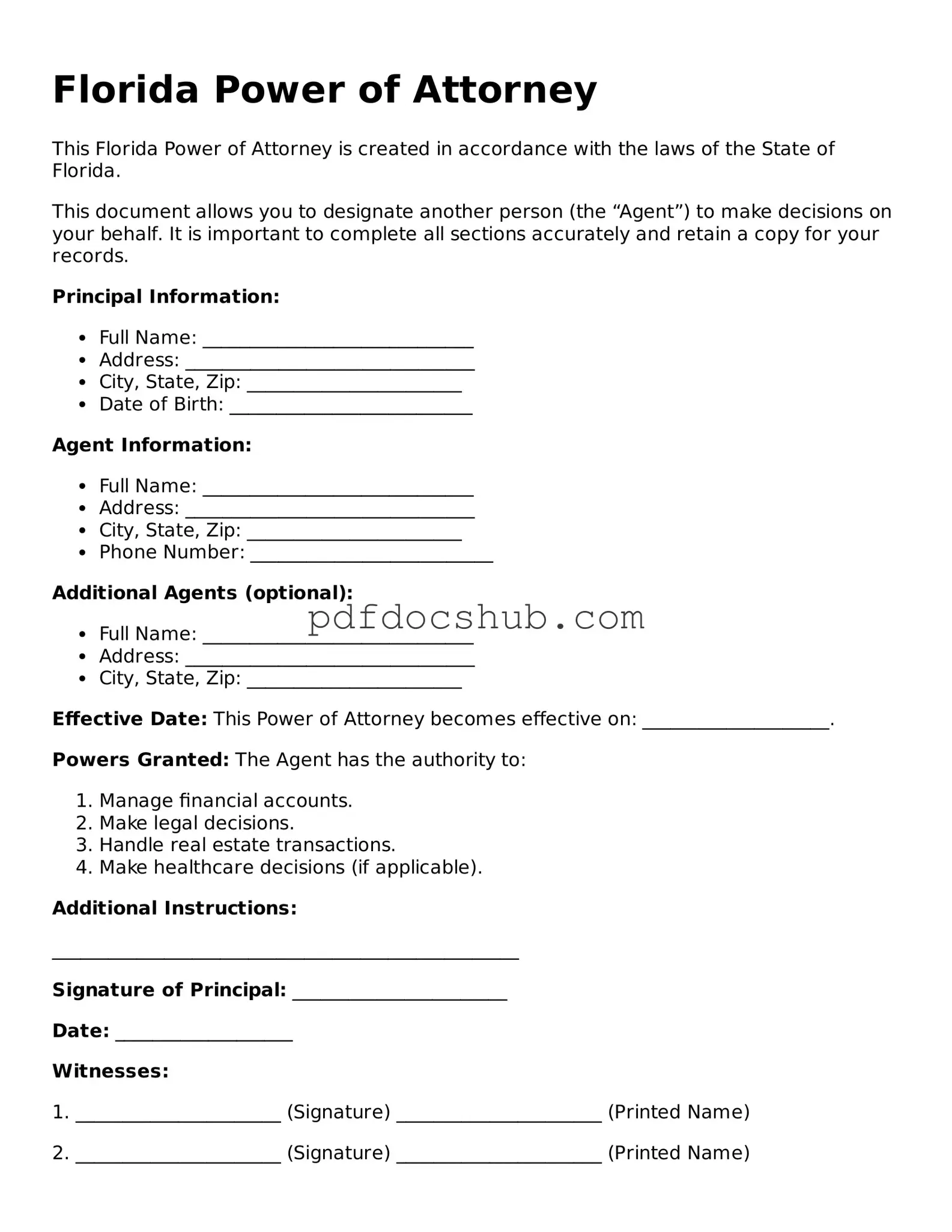 Attorney-Approved Florida Power of Attorney Form