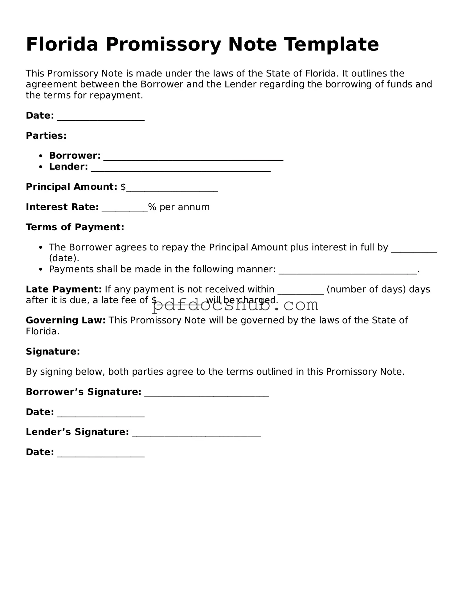 Attorney-Approved Florida Promissory Note Form