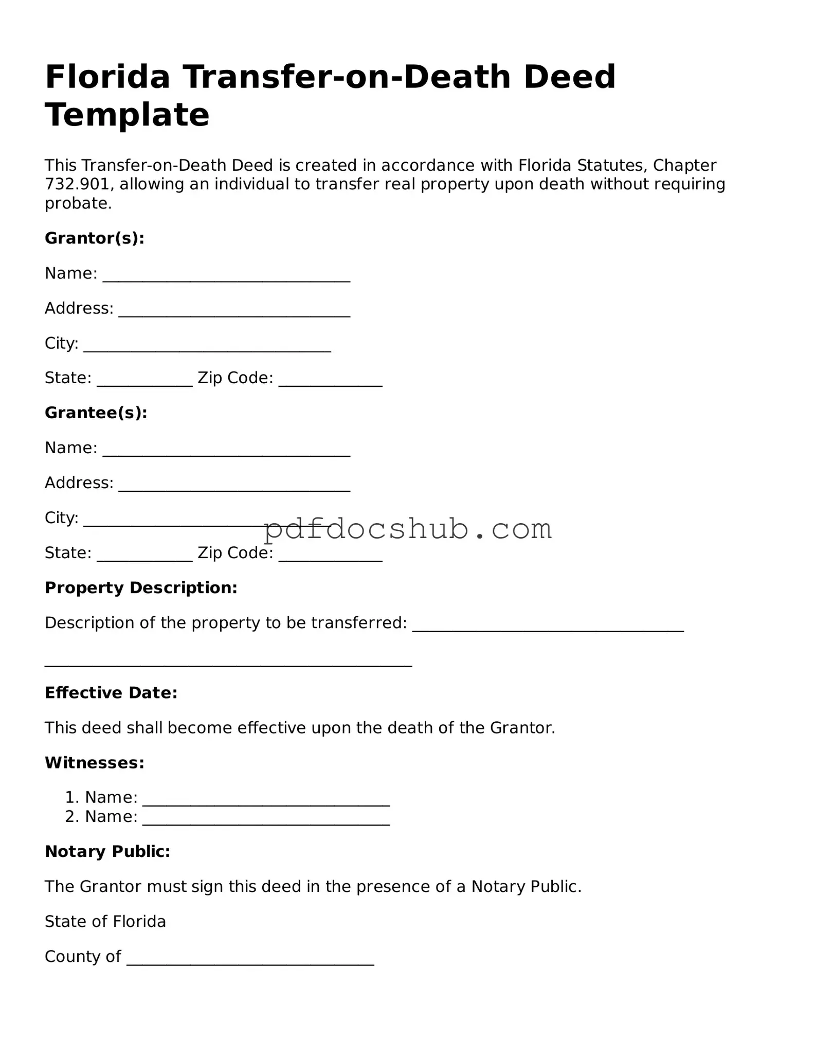 Attorney-Approved Florida Transfer-on-Death Deed Form