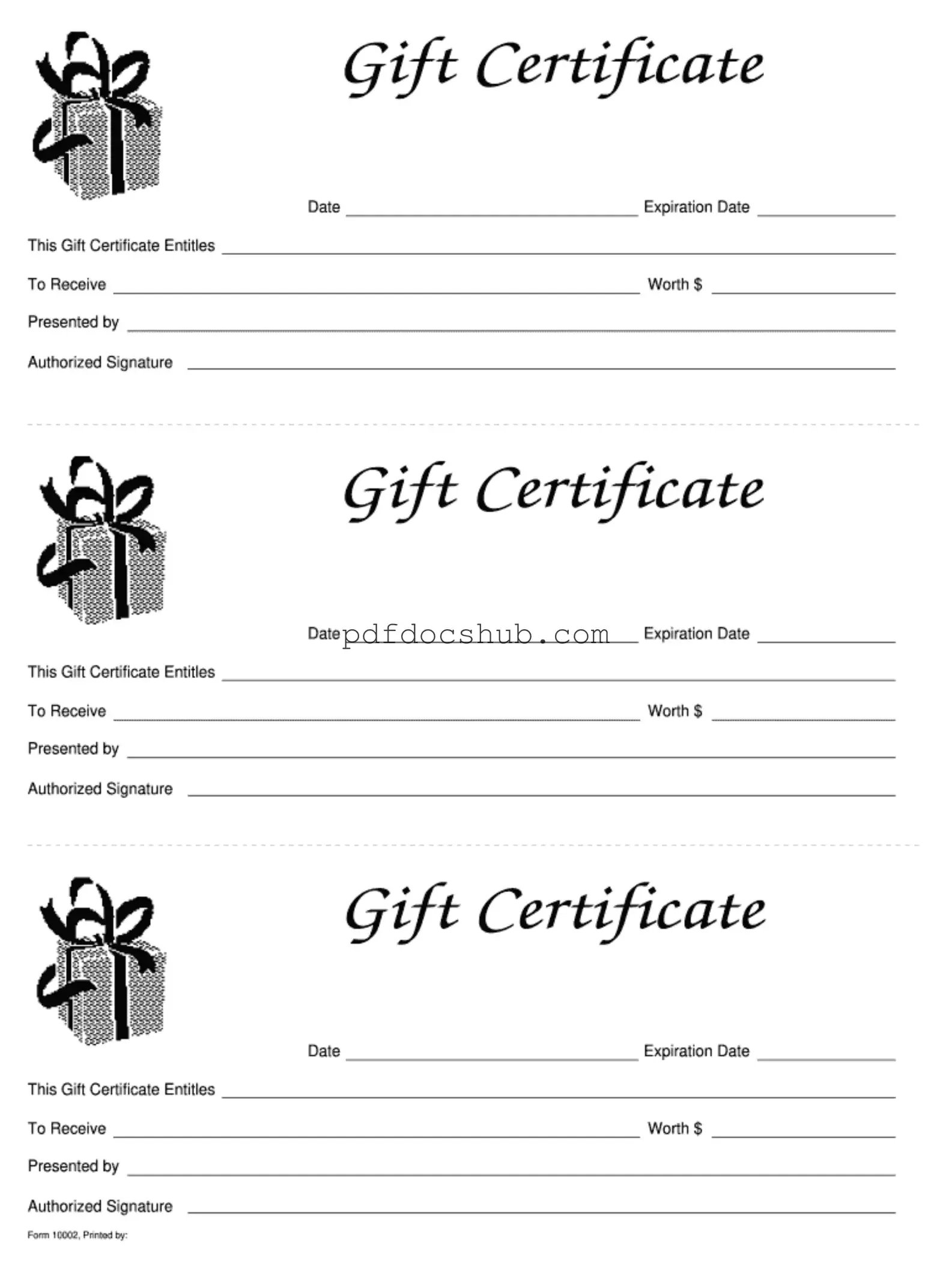 Gift Certificate Template