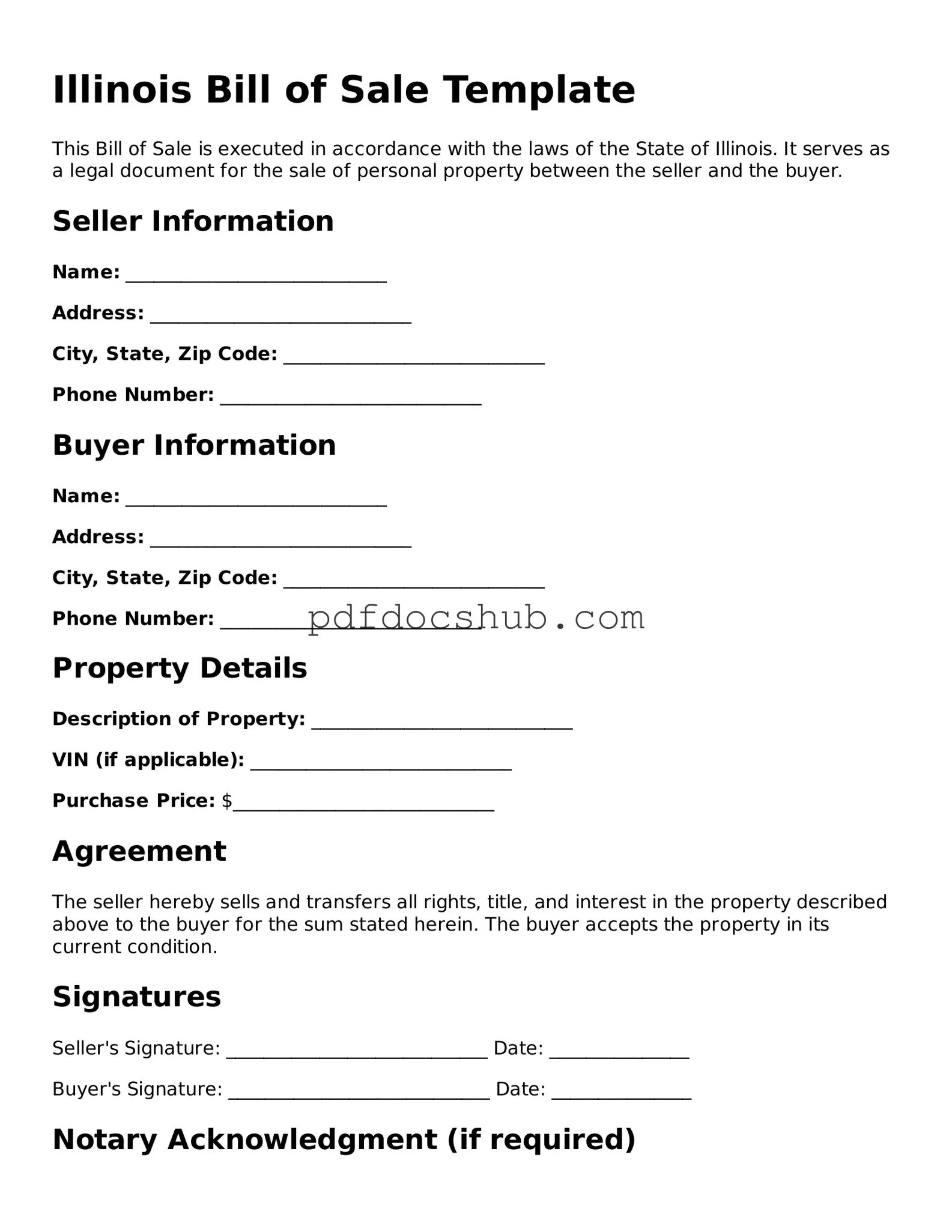 Attorney-Approved Illinois Bill of Sale Form