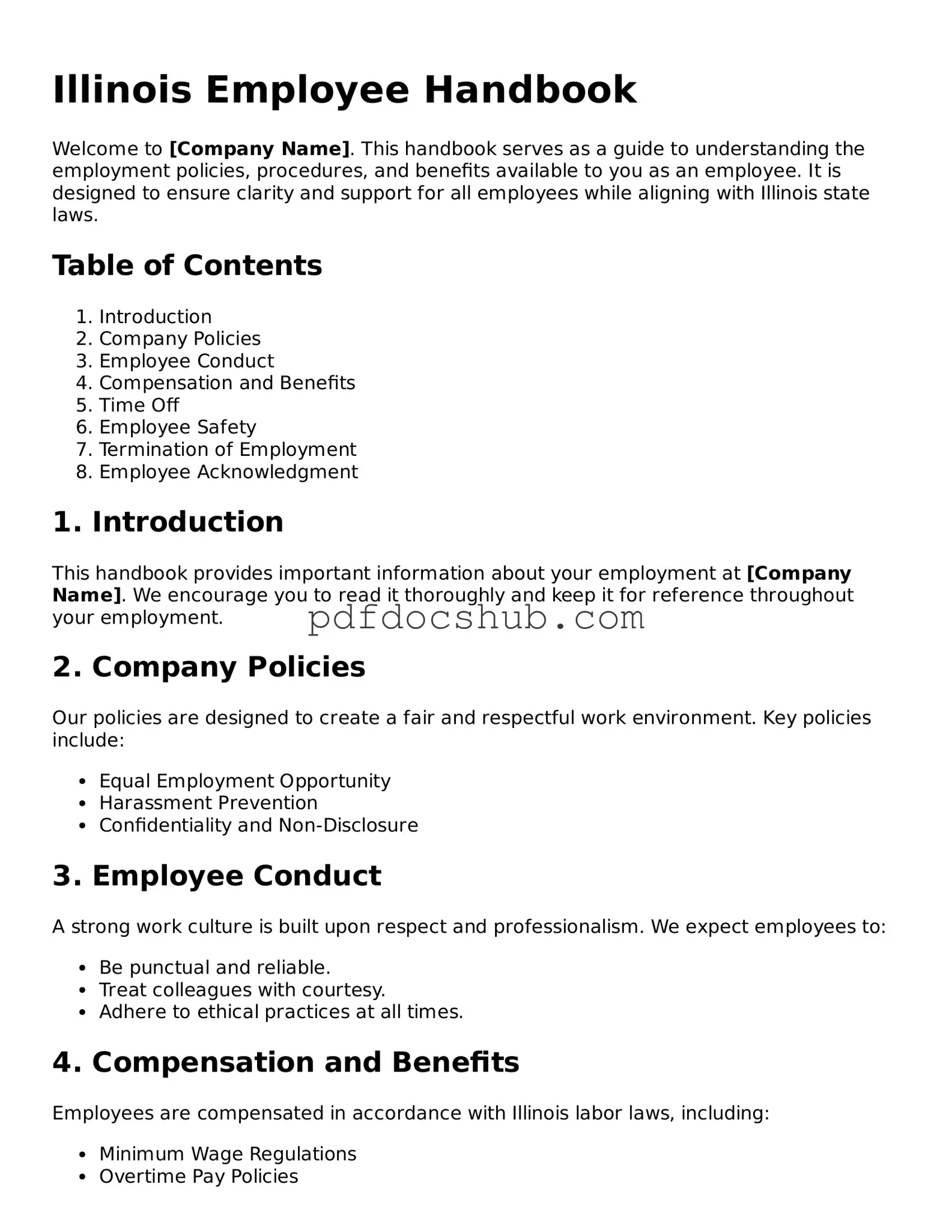 Attorney-Approved Illinois Employee Handbook Form