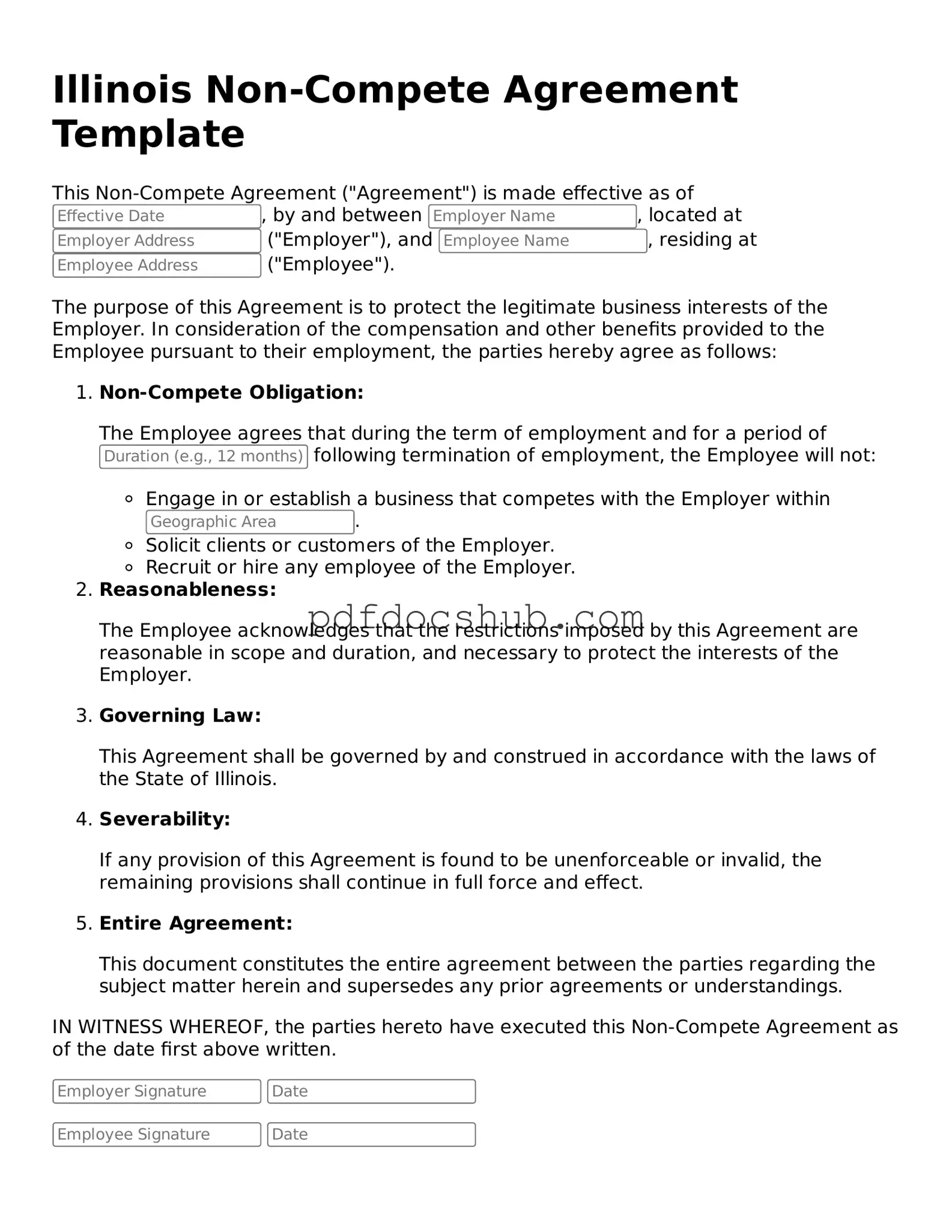 Attorney-Approved Illinois Non-compete Agreement Form