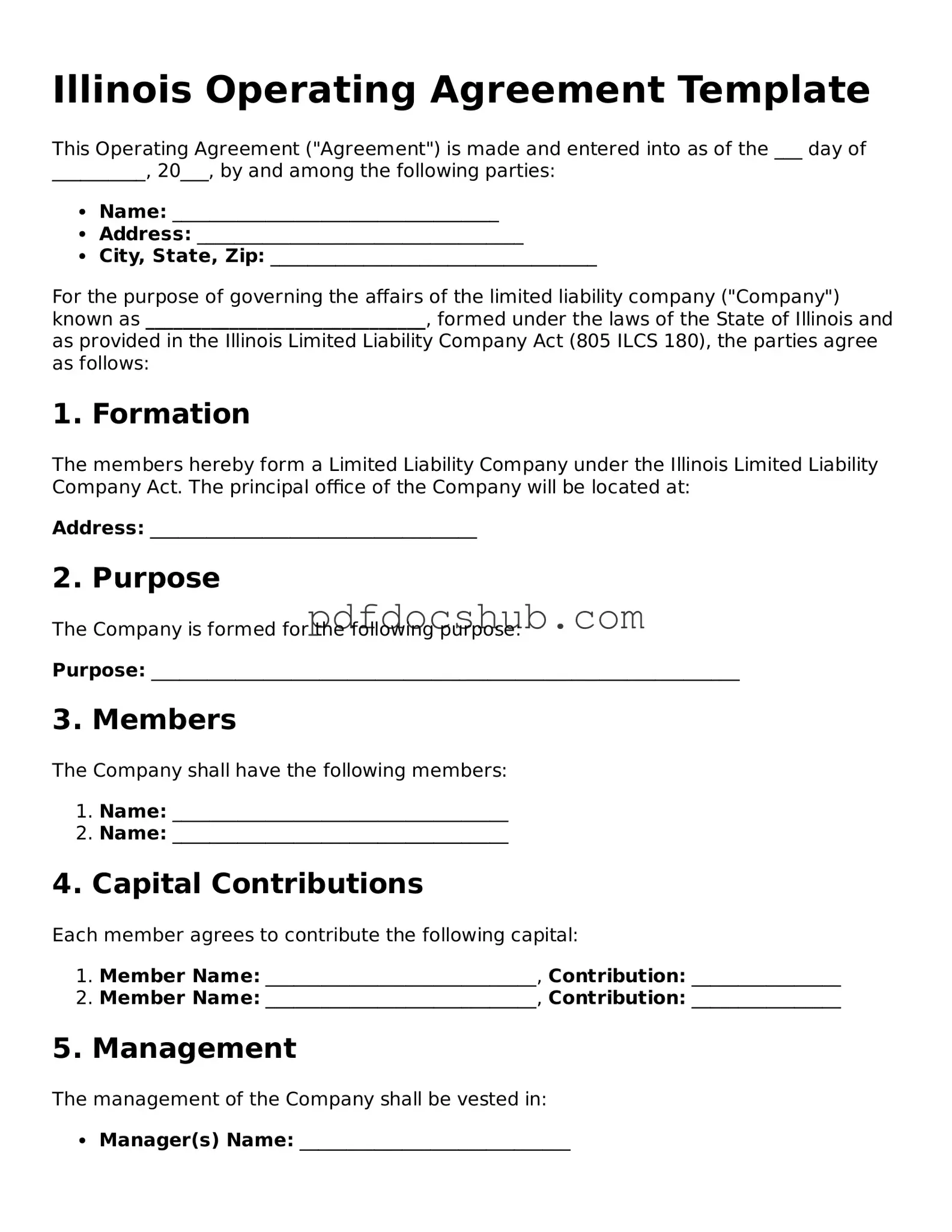 Attorney-Approved Illinois Operating Agreement Form