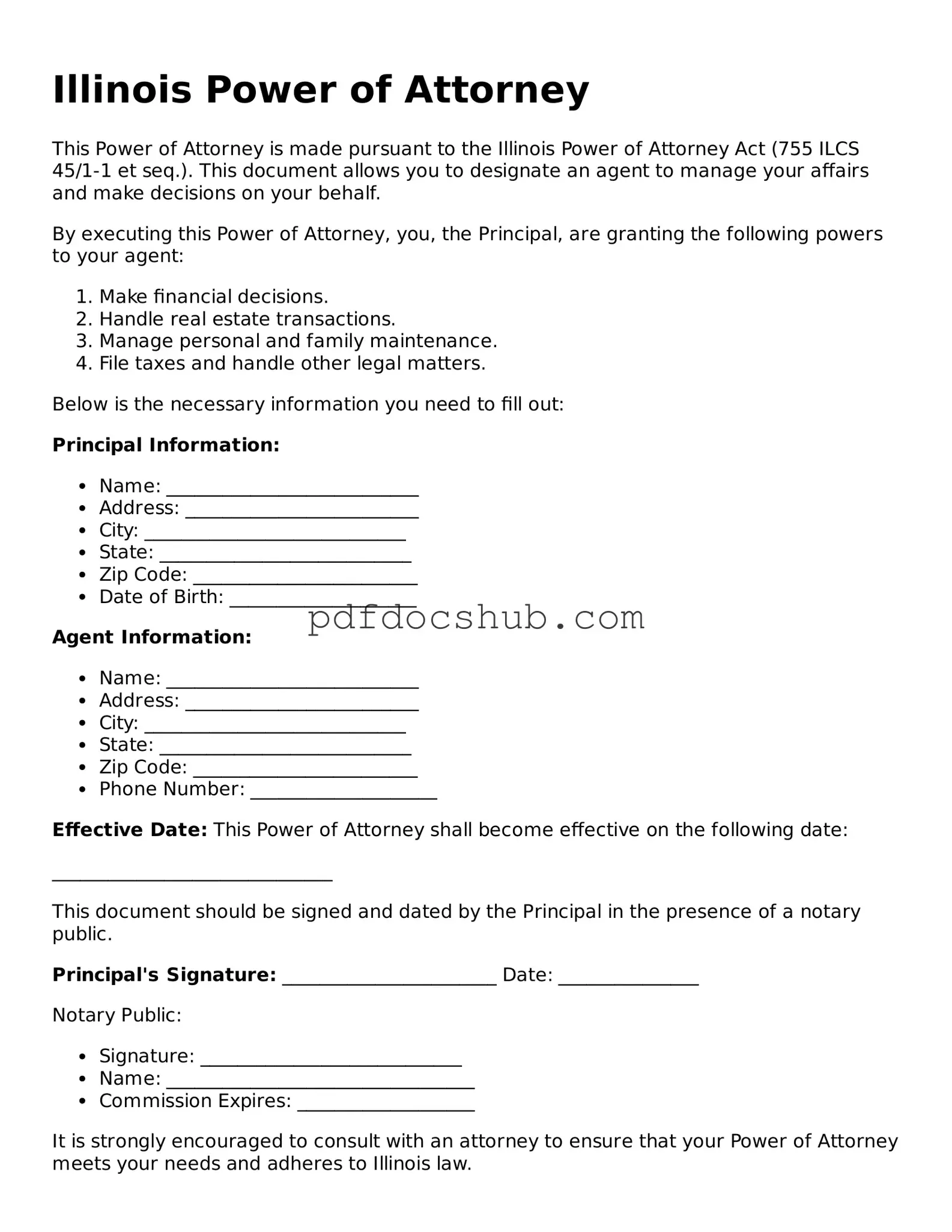 Attorney-Approved Illinois Power of Attorney Form