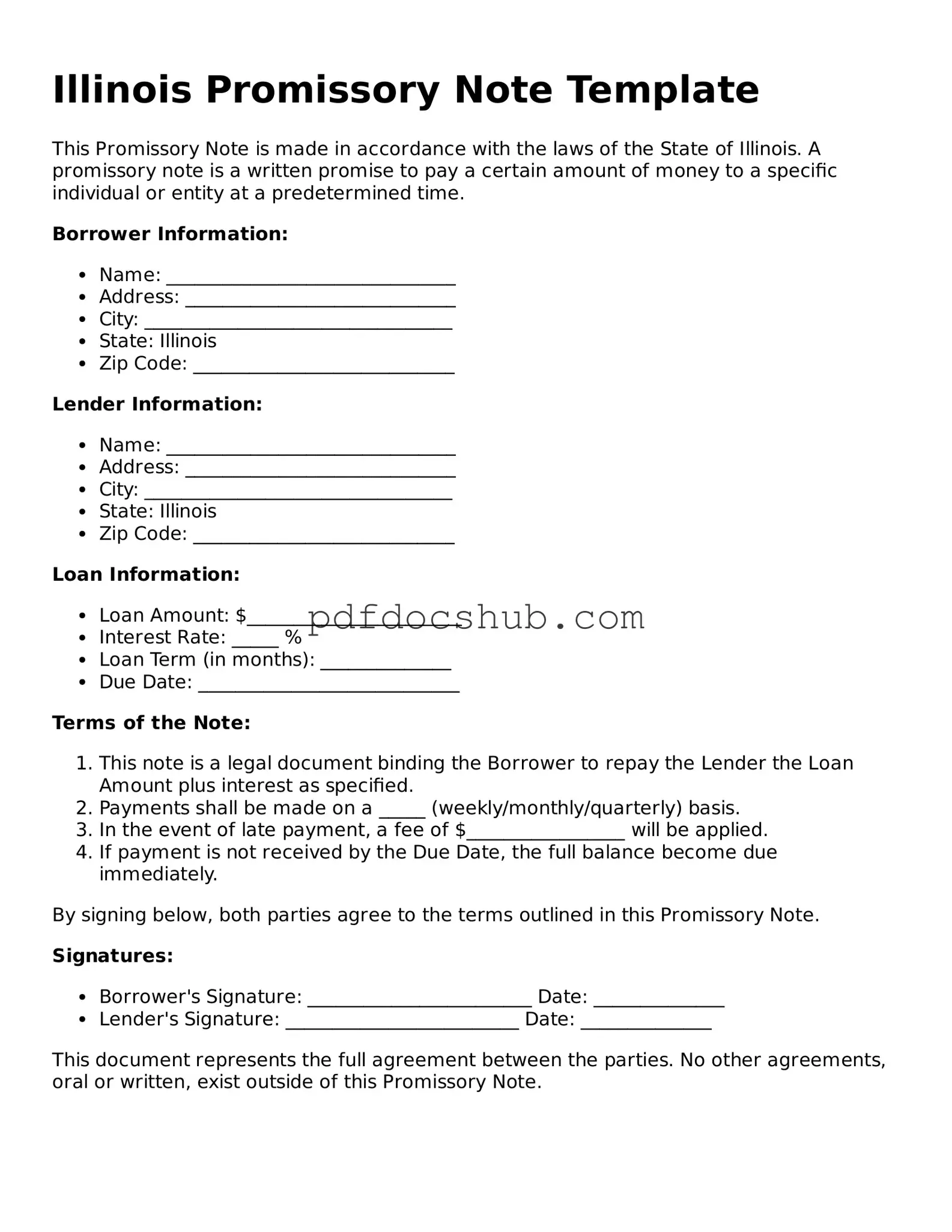 Attorney-Approved Illinois Promissory Note Form