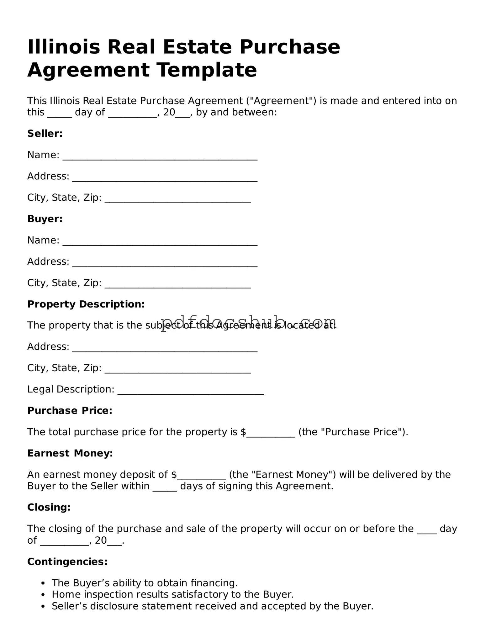 Attorney-Approved Illinois Real Estate Purchase Agreement Form