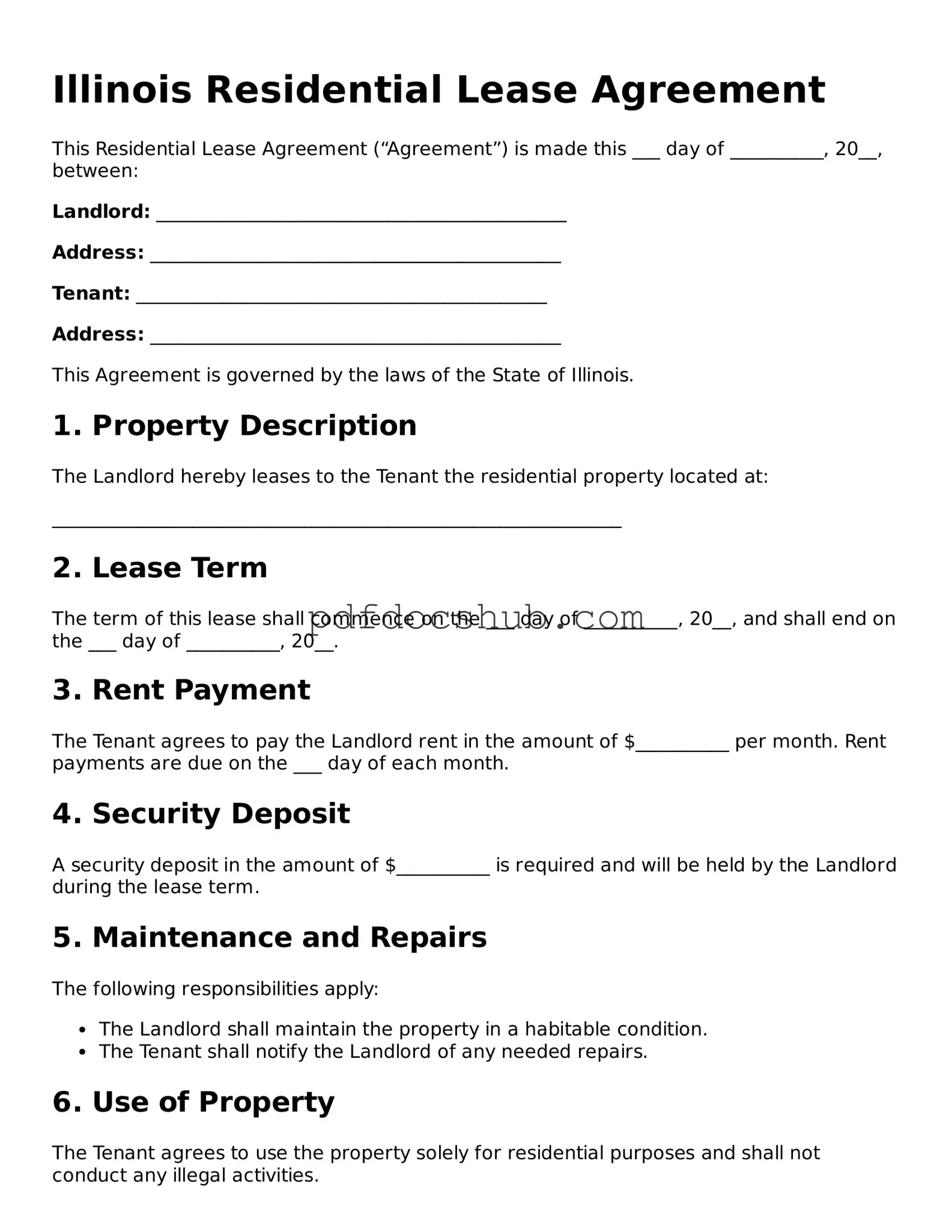 Attorney-Approved Illinois Residential Lease Agreement Form