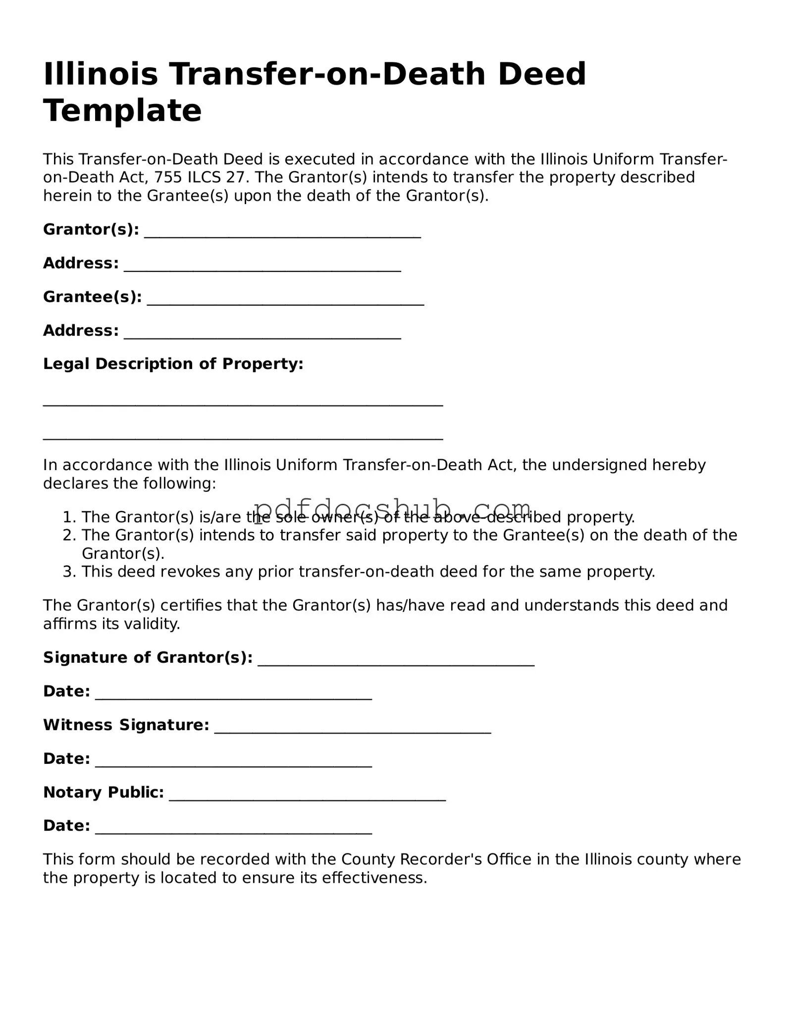 Attorney-Approved Illinois Transfer-on-Death Deed Form