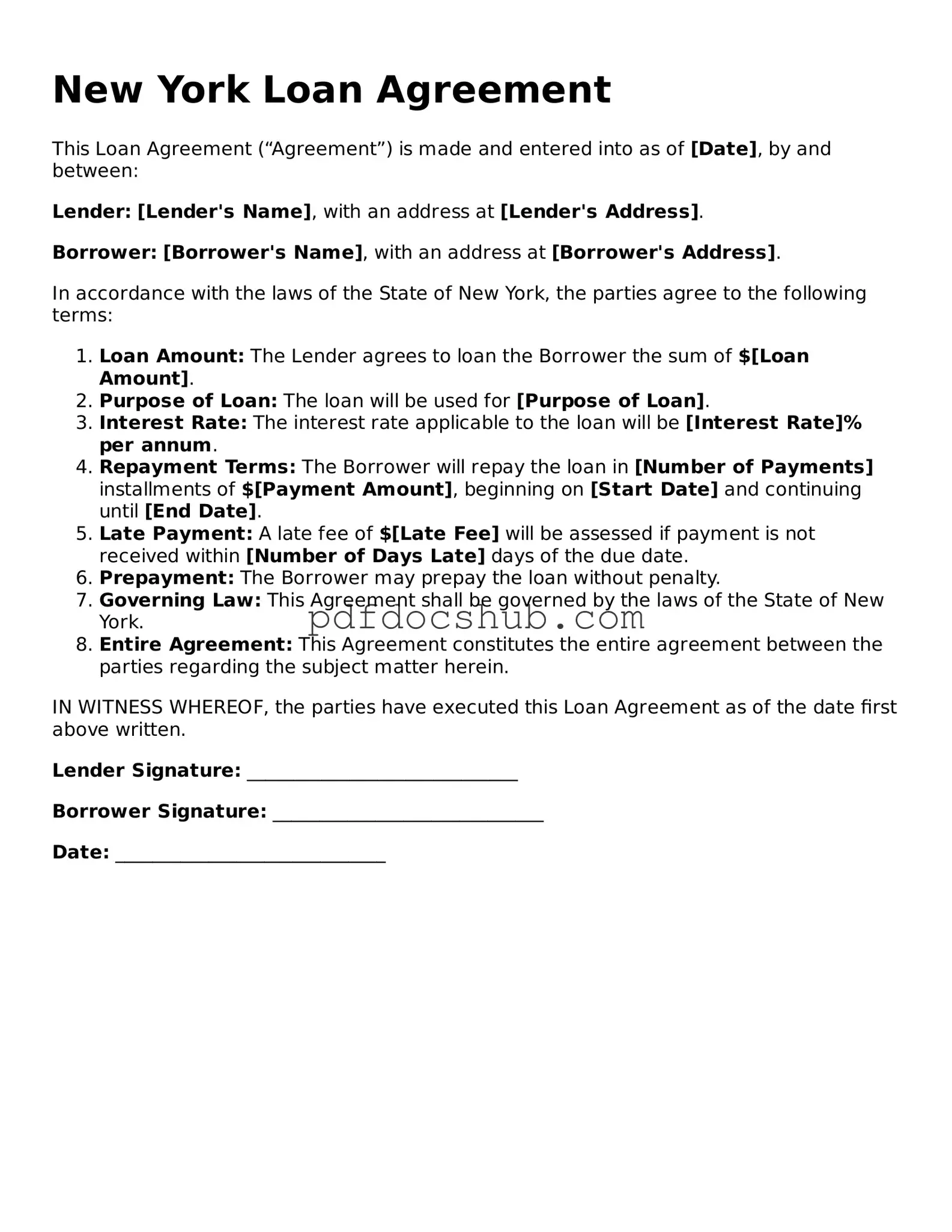 Attorney-Approved New York Loan Agreement Form