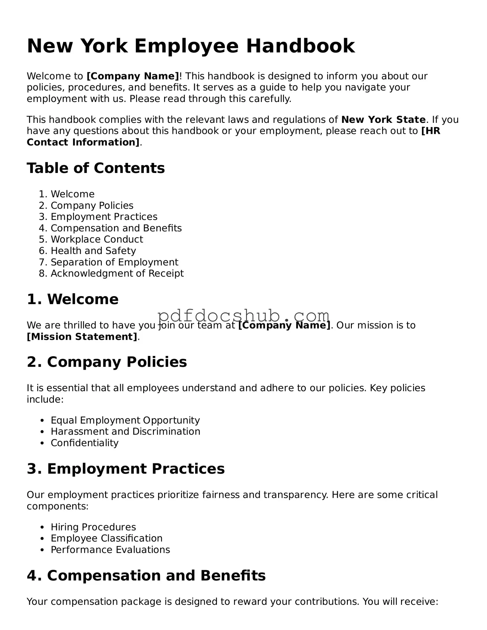 Attorney-Approved New York Employee Handbook Form