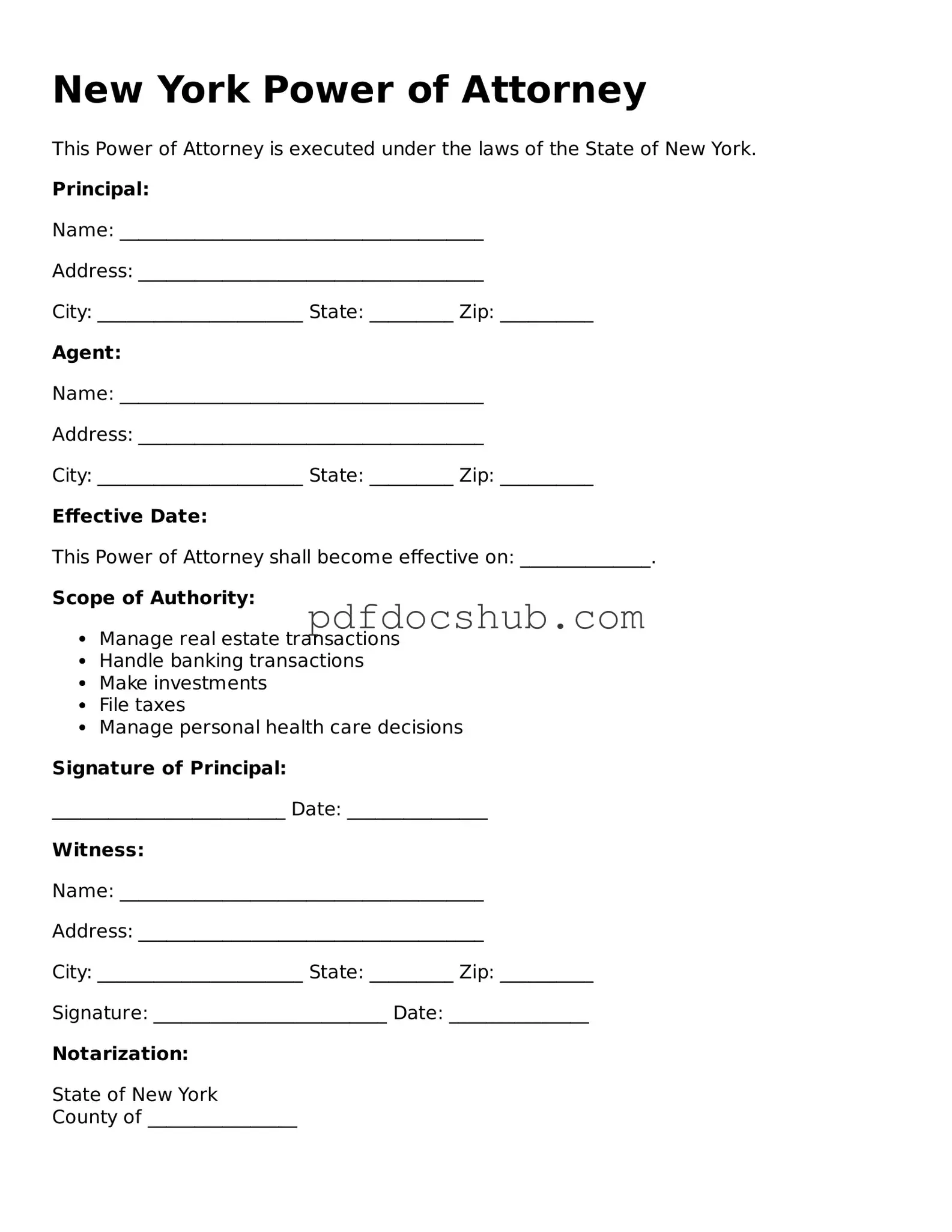 Attorney-Approved New York Power of Attorney Form