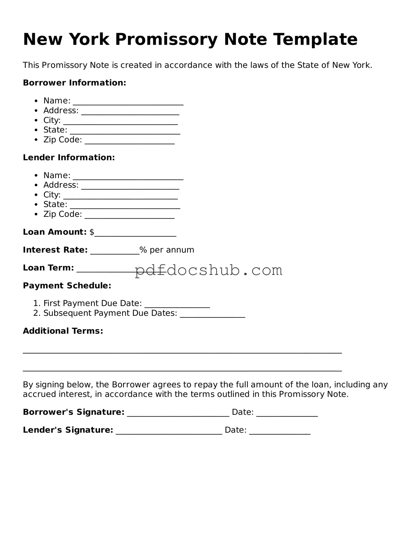 Attorney-Approved New York Promissory Note Form