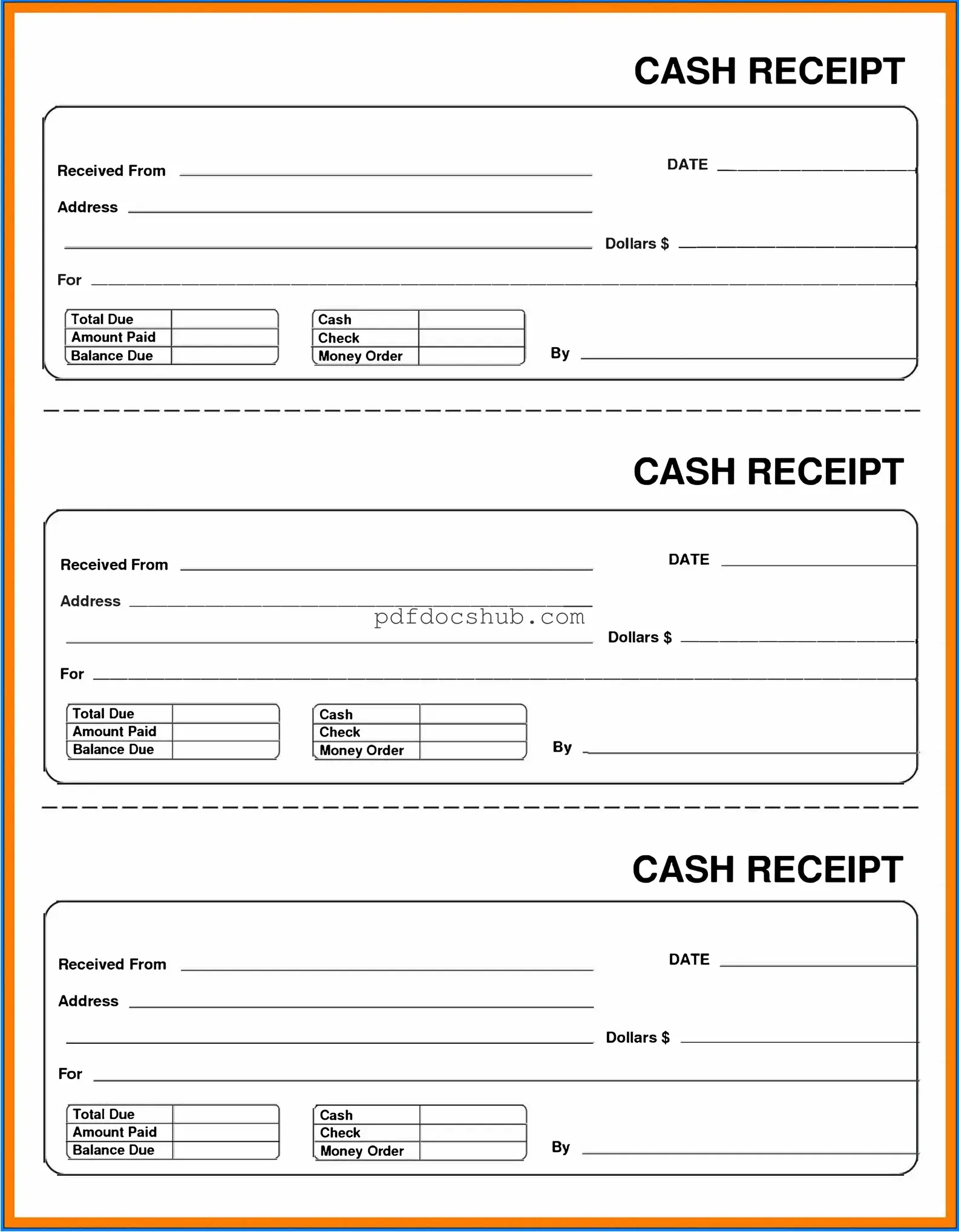 Cash Receipt Template