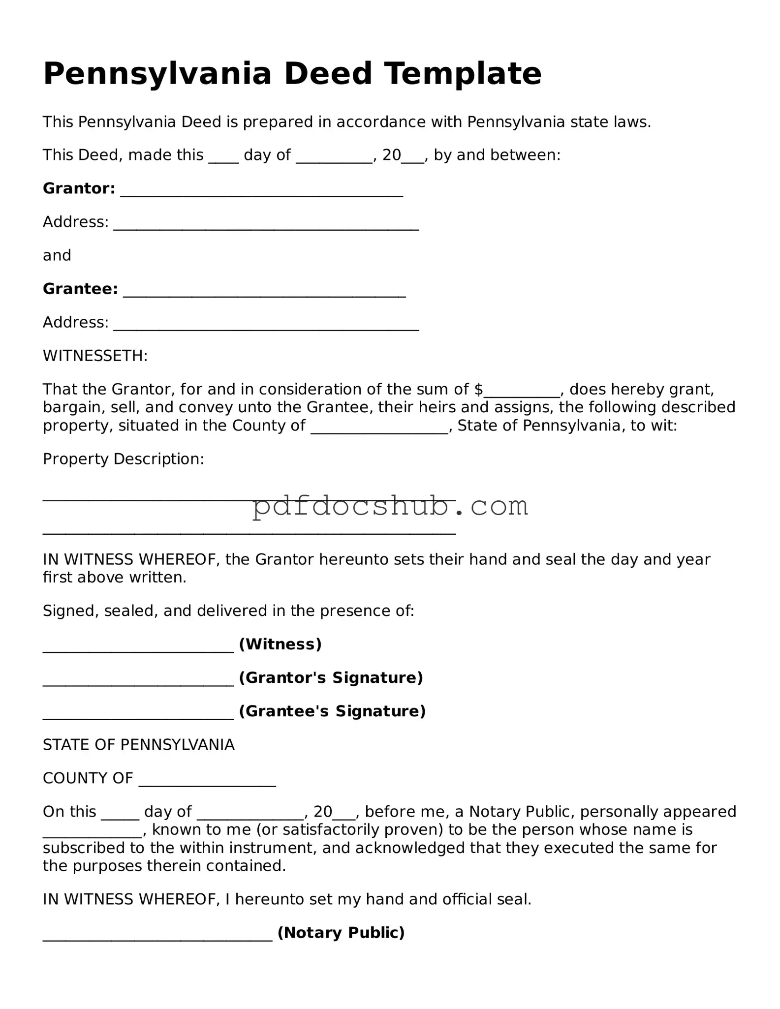 Attorney-Approved Pennsylvania Deed Form