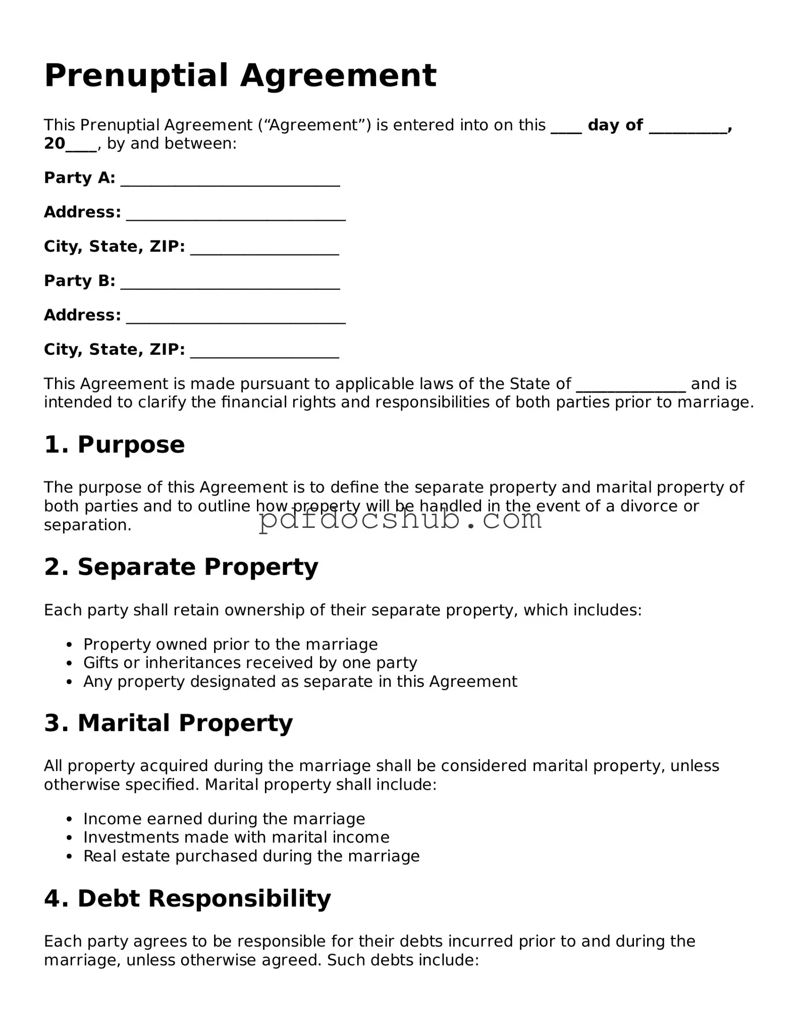 Legal Prenuptial Agreement Template