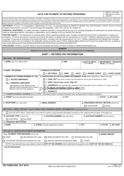 DD 2656 Template