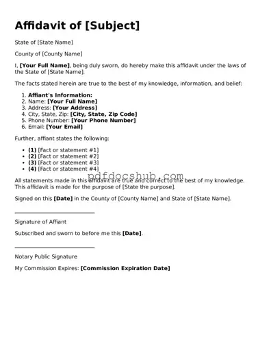 Legal Affidavit Template