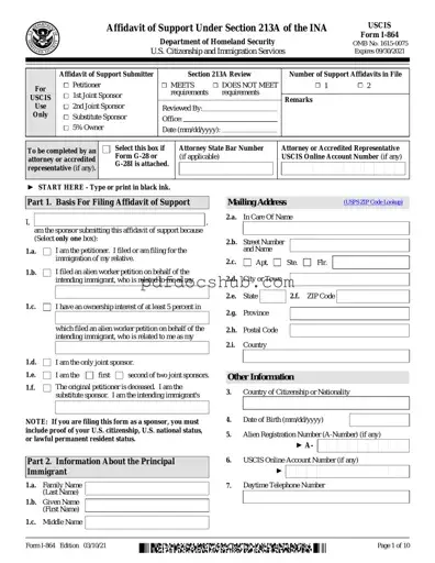 USCIS I-864 Template