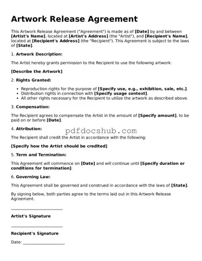 Legal Artwork Release Template