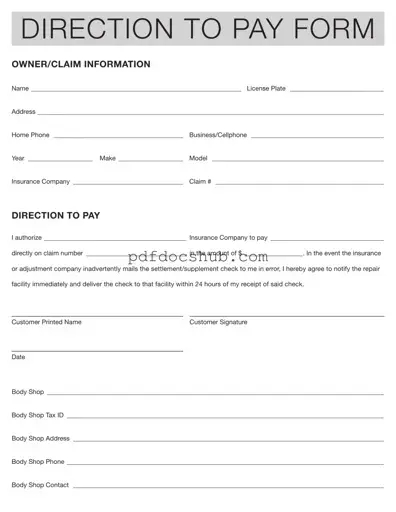 Authorization And Direction Pay Template