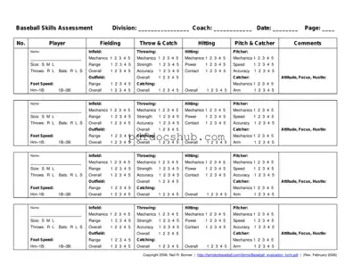 Baseball Assessment Template