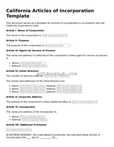Attorney-Approved California Articles of Incorporation Form