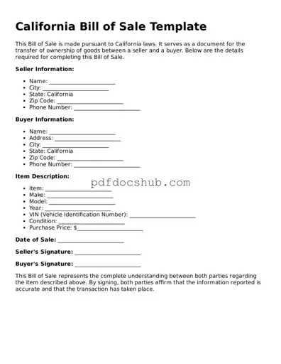 Attorney-Approved California Bill of Sale Form