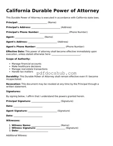 Attorney-Approved California Durable Power of Attorney Form
