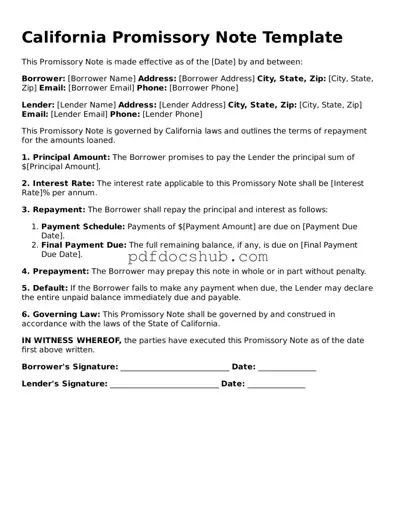 Attorney-Approved California Promissory Note Form