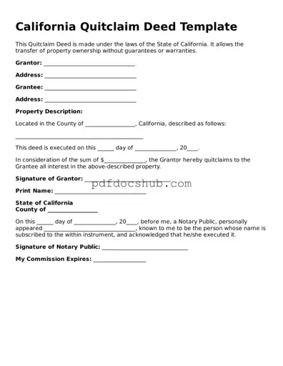 Attorney-Approved California Quitclaim Deed Form