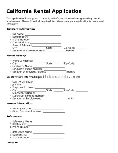 Attorney-Approved California Rental Application Form