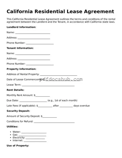 Attorney-Approved California Residential Lease Agreement Form