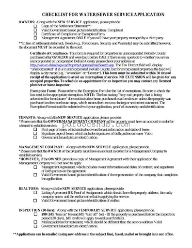 Dekalb County Water Application Template