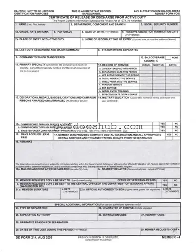 Dd 214 Template