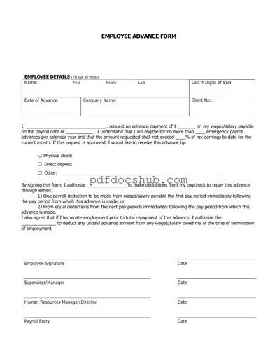 Employee Advance Template