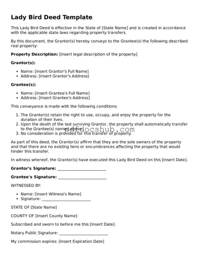 Legal Lady Bird Deed Template