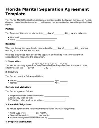 Attorney-Approved Florida Marital Separation Agreement Form