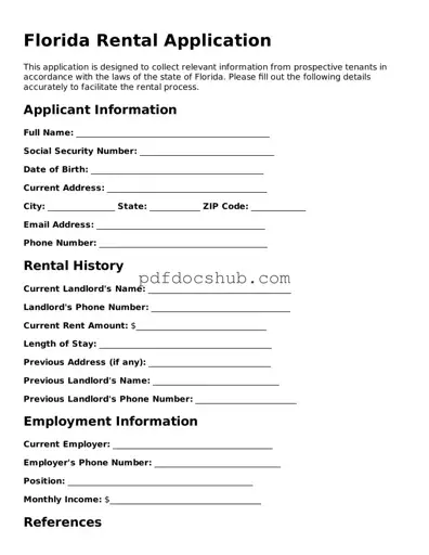 Attorney-Approved Florida Rental Application Form