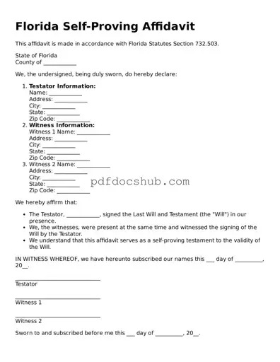 Attorney-Approved Florida Self-Proving Affidavit Form