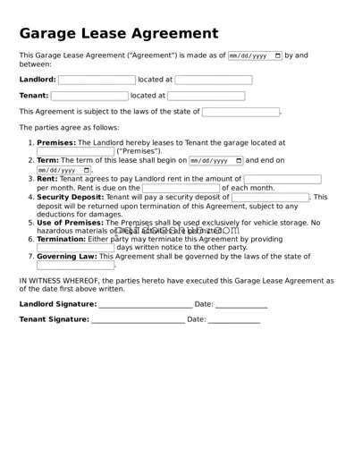 Legal Garage Lease Agreement Template