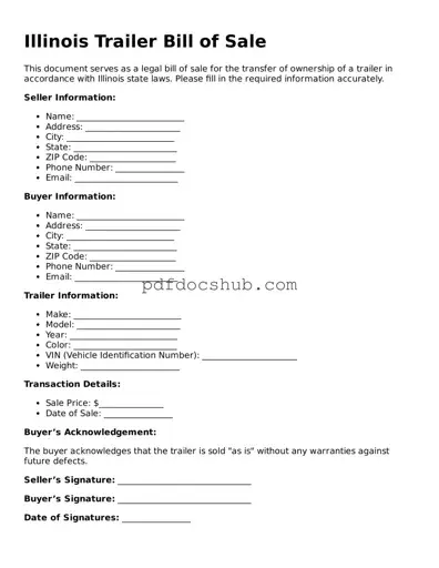 Attorney-Approved Illinois Trailer Bill of Sale Form