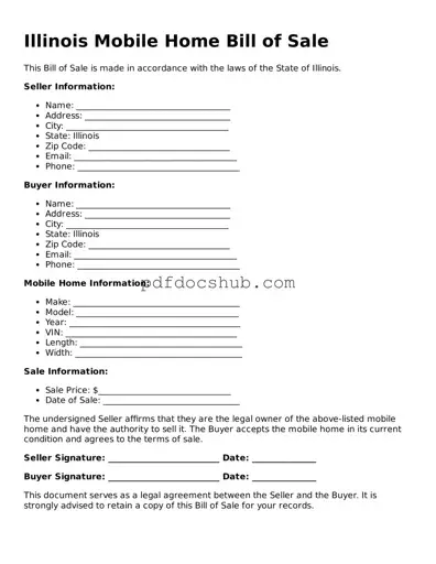 Attorney-Approved Illinois Mobile Home Bill of Sale Form